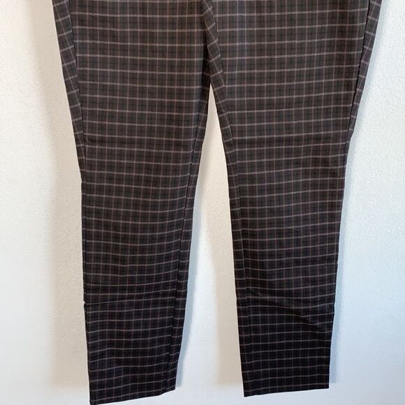 NWT Loft Brown Plaid High Waist Ankle Skinny Stretch Dress Pants Sz 2 Petite - Picture 5 of 13